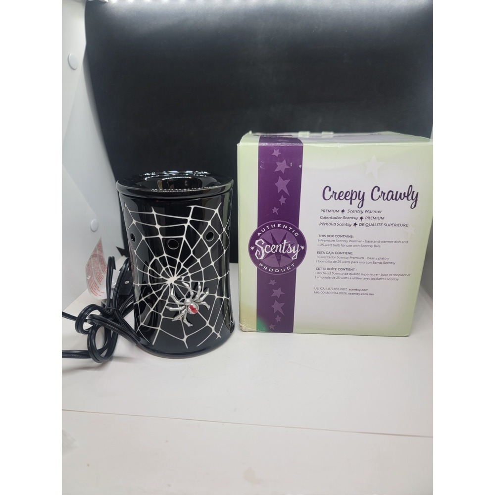 Scentsy Creepy Crawly Wax Warmer Light-up Halloween Spider Web  Retired